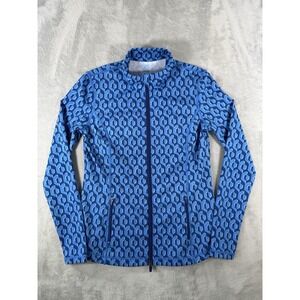 J McLaughlin Jacket Womens Small Blue All Over Print Performance Full Zip